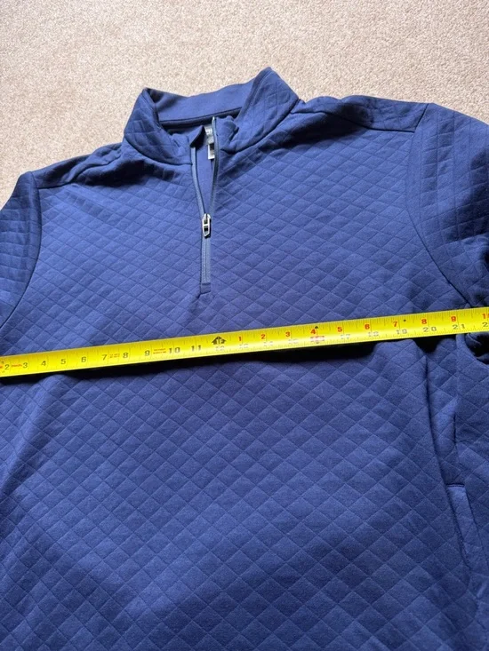 RLX Ralph Lauren Quilted Quarter Zip Pullover Blue XL Golf Performance Sweater - Picture 7 of 13